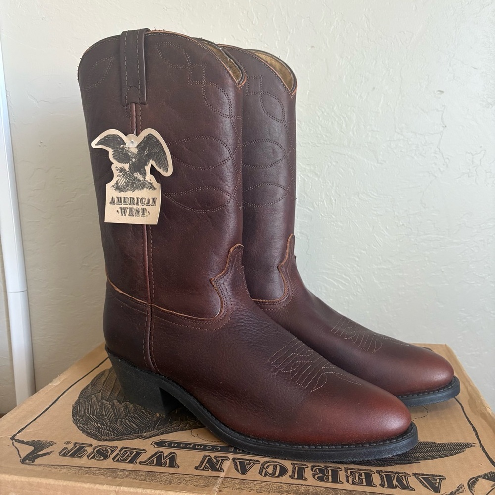 American West Vintage Brown Leather Western Boots | Men’s 11.5 D | Made USA